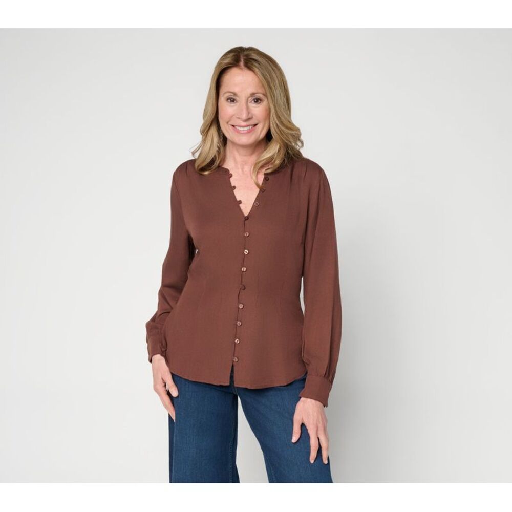 Me by Jennie Garth Women's Top Plus Sz 2X Make Your Selection: Long Brown